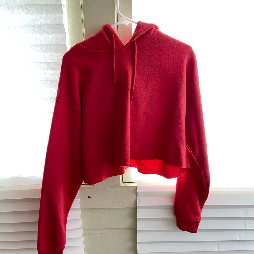 Urban Cropped Red Hoodie
